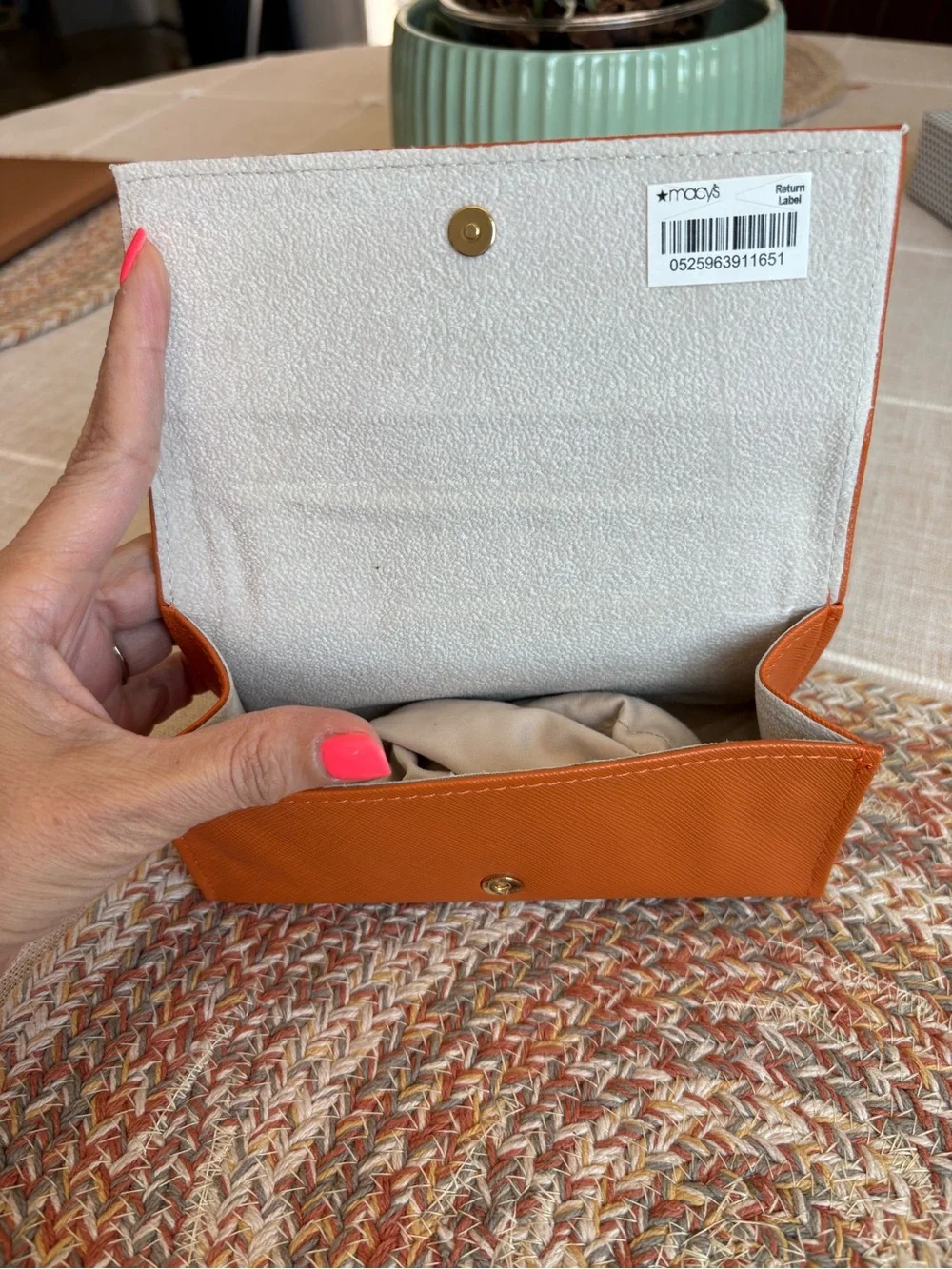 Tory Burch Orange Eyeglasses Case & Pouch